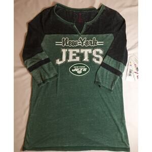 NFL Teens New York Jets Shirt Girl's Junior Small (3/5) Green/Grey